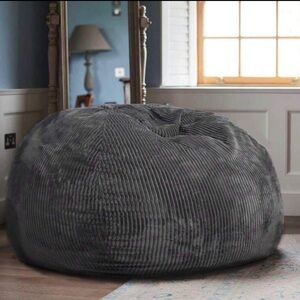 SHEIN Gray Corduroy Bean Bag Chair